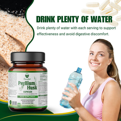 Danodia Foods Psyllium Husk Capsules – 300 Count | Veg Capsules | No additives or Filers | Gluten-Free, Non-GMO | Natural Fiber Supplement | No Artificial Colors or Preservatives