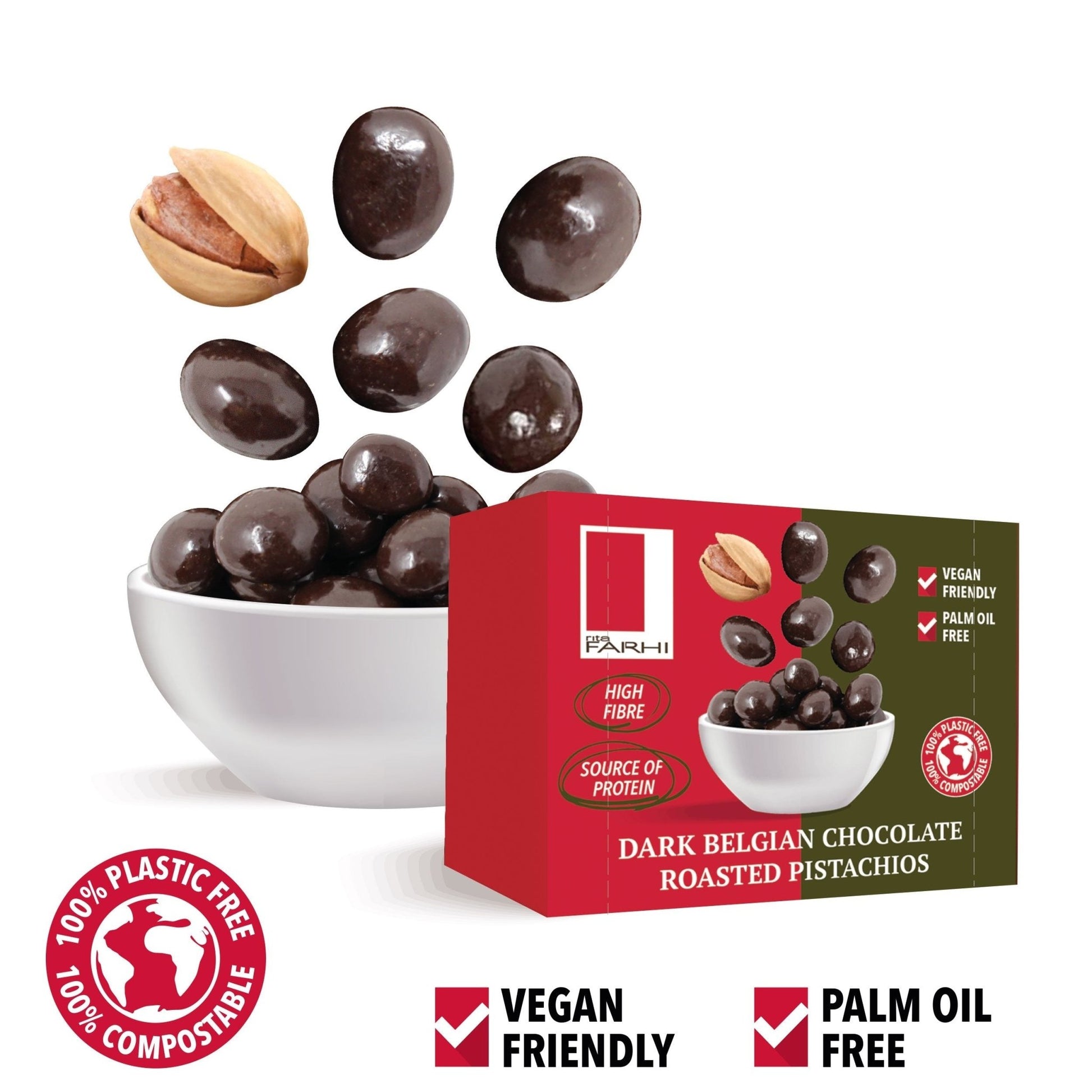 Dark Chocolate Coated Pistachios (Pack of 10 x 55g) - HealVia LimitedHealVia LimitedDark Chocolate Coated Pistachios (Pack of 10 x 55g)