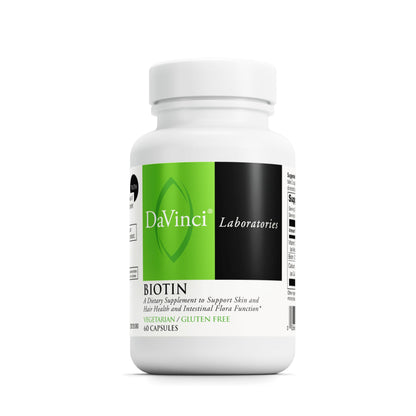 Biotin by DAVINCI Labs - Skin & Hair Support, Intestinal Flora | 60 Capsules