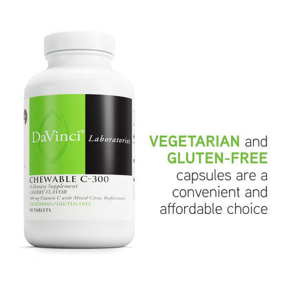 DaVinci Labs Chewable C-300 Vitamin C - Immune Support, Collagen & Cholesterol