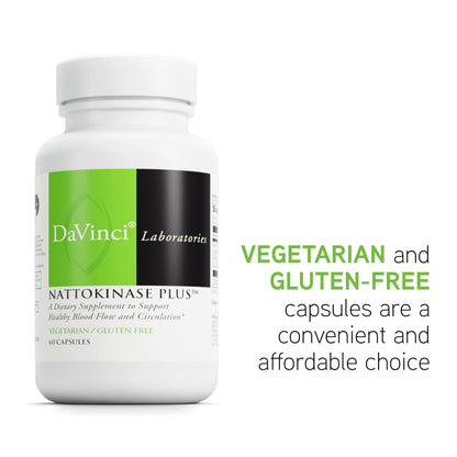 DAVINCI Labs Nattokinase Plus — High-Potency Nattokinase + Antioxidant Support for Circulation | Gluten Free, 60 Veg Capsules