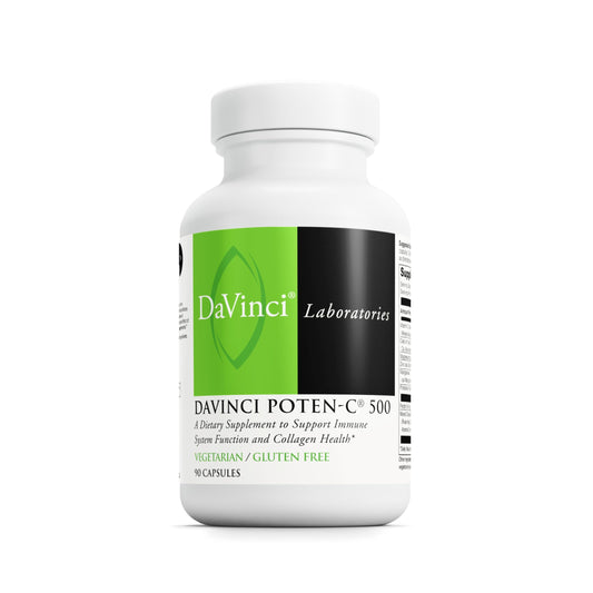 DAVINCI Labs Poten-C 500 – مكمل فيتامين ج لدعم المناعة وصحة الكولاجين | نباتي وخالٍ من الجلوتين | 90 قرصًا