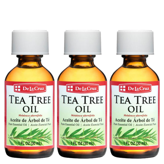 De La Cruz 100% Pure Australian Tea Tree Essential Oil - Steam Distilled for Aromatherapy - 1 FL OZ (3 Bottles)