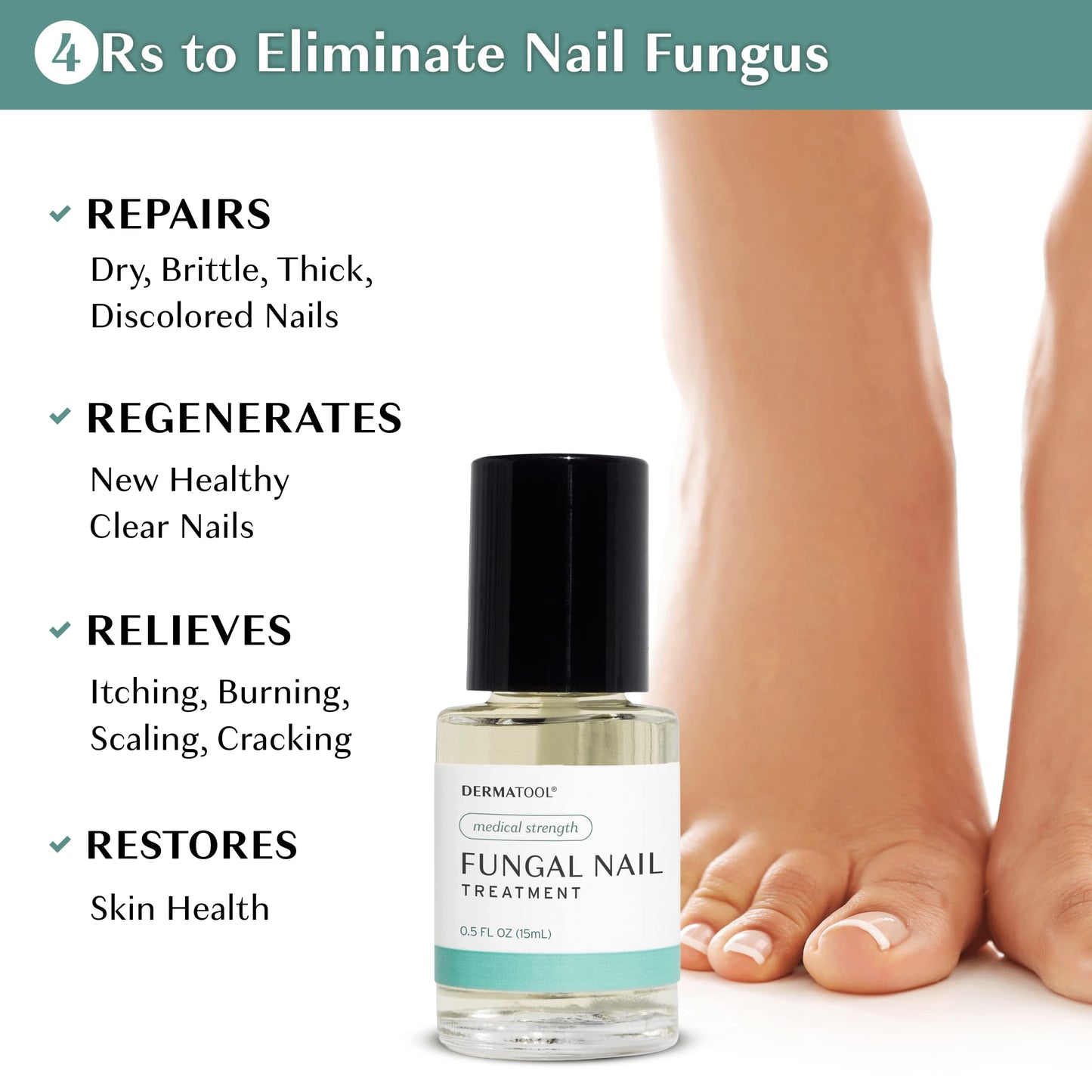 DERMATOOL Toenail Fungus Treatment – Extra Strength Tolnaftate Solution for Nails