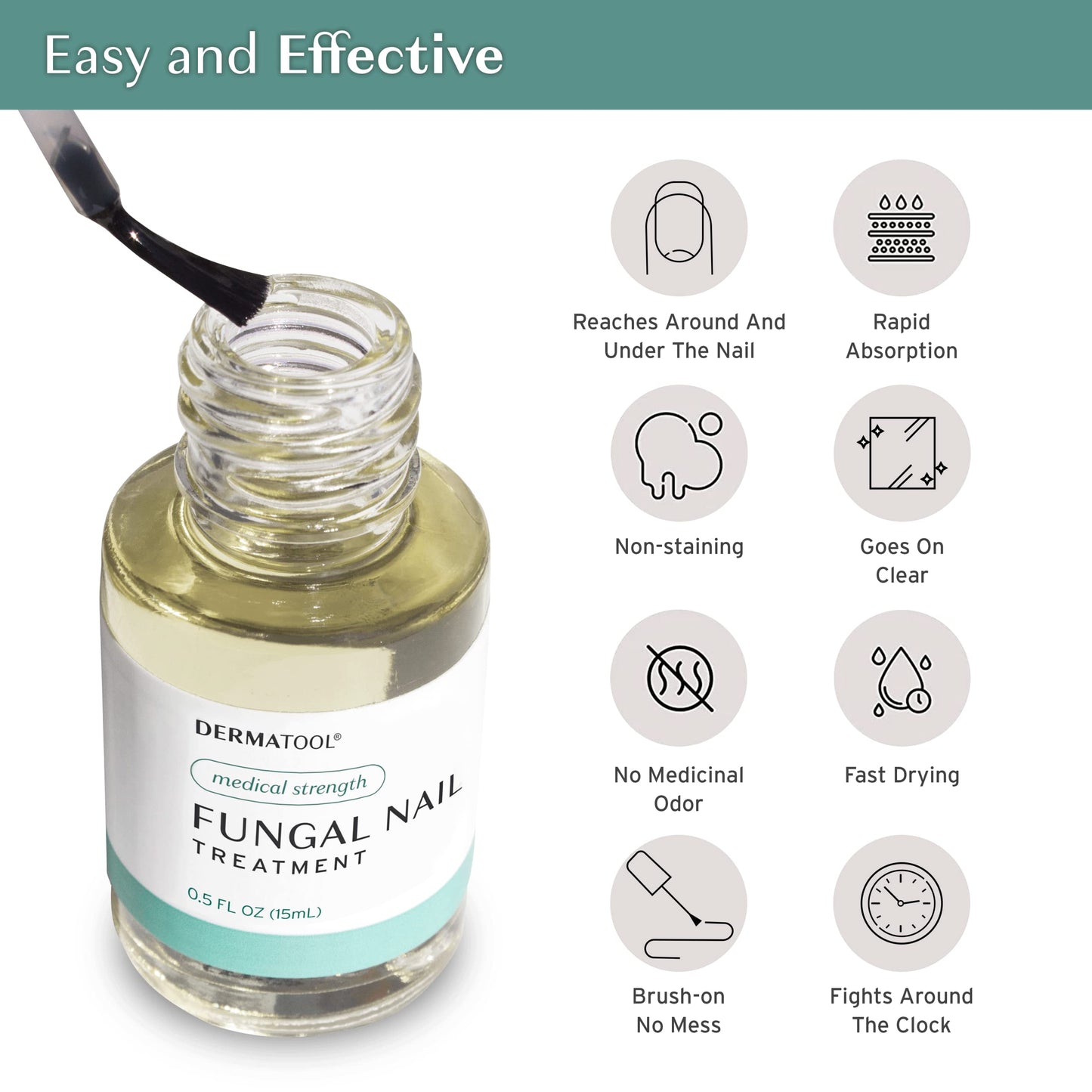 DERMATOOL Toenail Fungus Treatment – Extra Strength Tolnaftate Solution for Nails