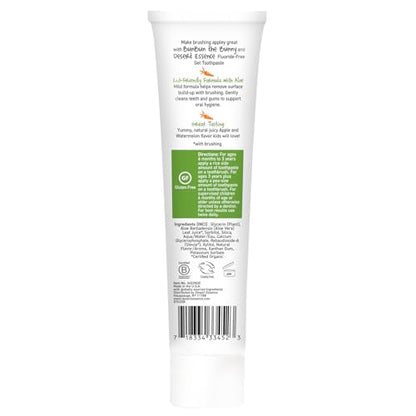Desert Essence Kids Toothpaste Gel – Green Apple Watermelon, 4.7 oz | Fluoride Free