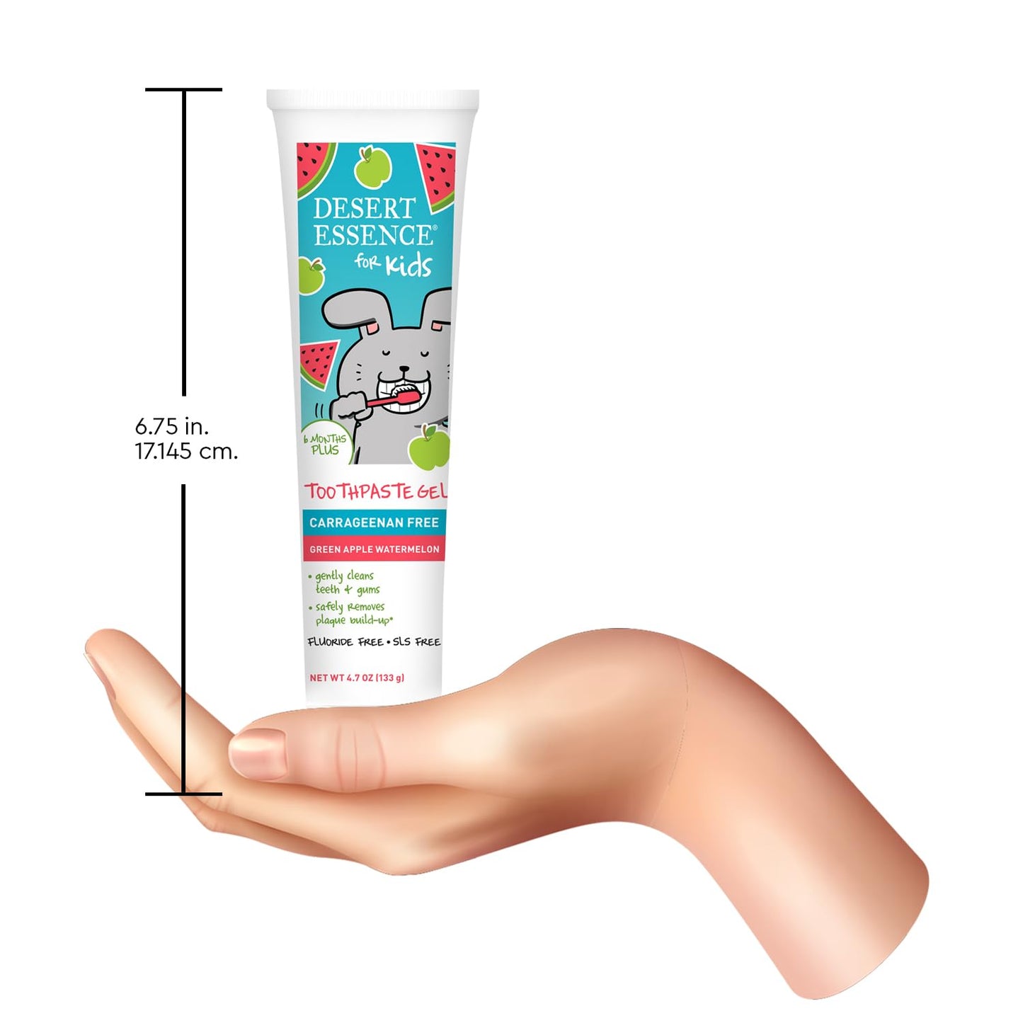 Desert Essence Kids Toothpaste Gel – Green Apple Watermelon, 4.7 oz | Fluoride Free