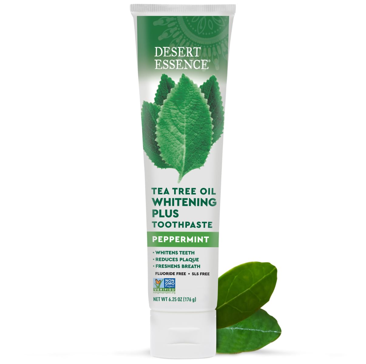 Desert Essence Tea Tree Oil Whitening Plus Toothpaste – Peppermint, 6.25 oz