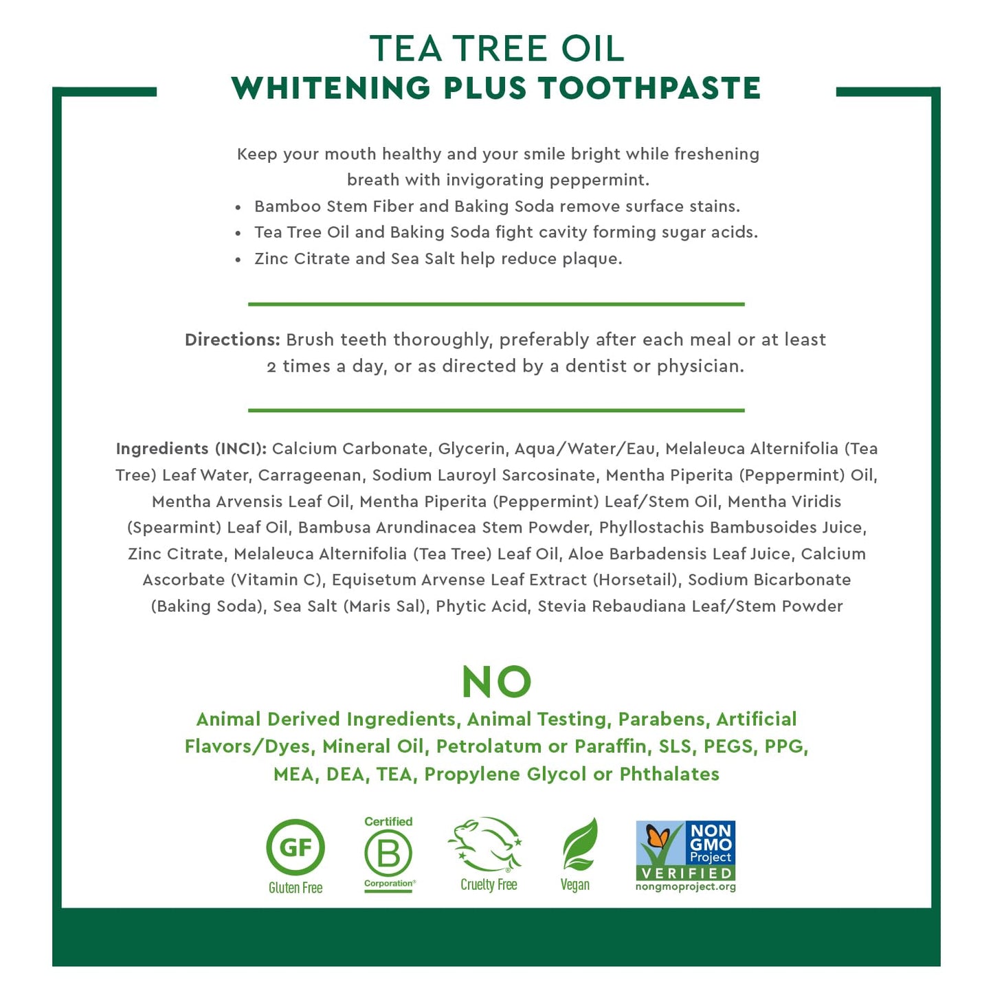 Desert Essence Tea Tree Oil Whitening Plus Toothpaste – Peppermint, 6.25 oz