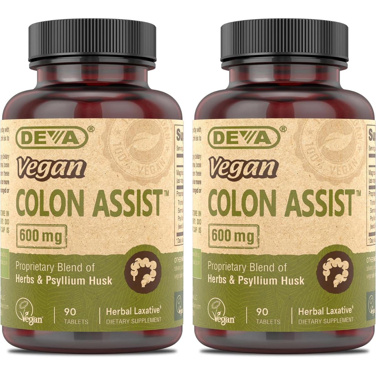 DEVA Vegan Colon Assist 90 Tabs (Pack of 2) - 600 mg