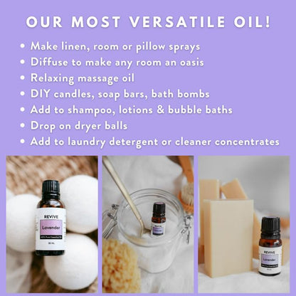 Lavender Essential Oil 30mL – 100% Pure Therapeutic Grade | Revive Essential Oils