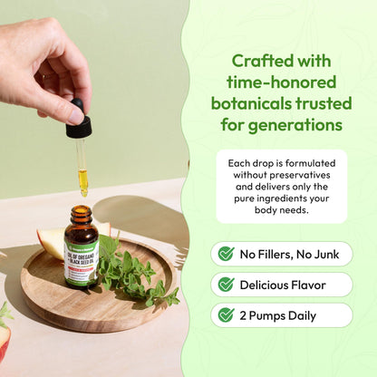 Oil of Oregano with Black Seed Oil – 90% Carvacrol, Black Currant Seed Oil (30mL) – Immune & Digestive Support