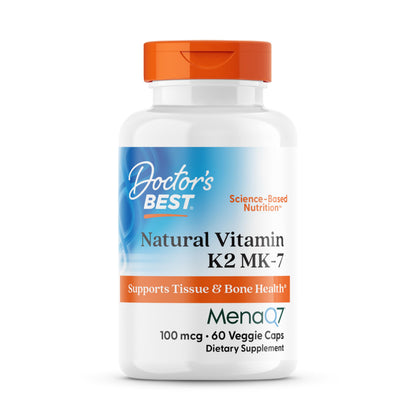 Doctor's Best Vitamin K2 MK-7 with MenaQ7 - 100 mcg, 60 Veggie Capsules
