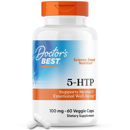 Doctors Best 5-HTP – Supports Mental & Emotional Well-Being | Non-GMO, Gluten Free, Soy Free, Vegan | 60 Veggie Caps