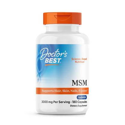 Doctors Best MSM – Supports Joints, Hair, Skin & Nails | Non-GMO, Gluten Free | 3000 mg Per Serving