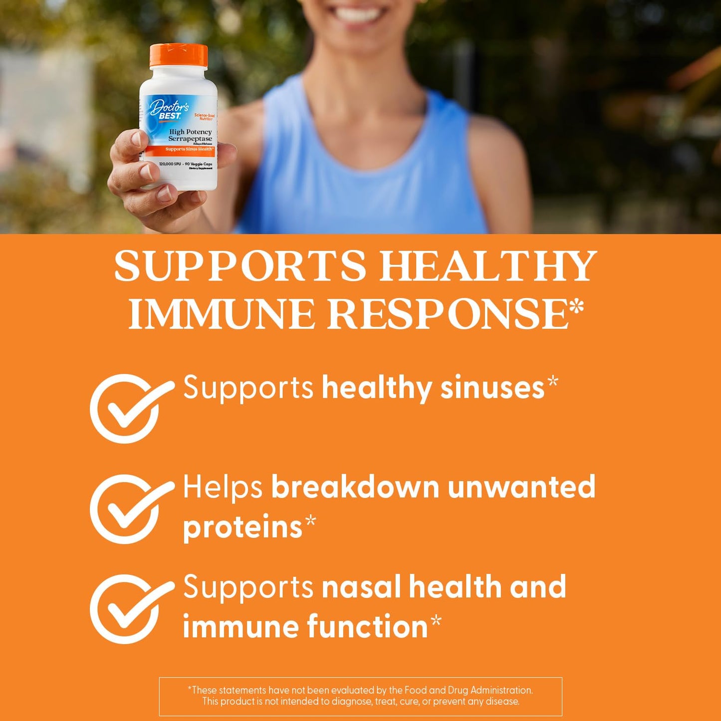 Doctor’s Best High Potency Serrapeptase 120,000 SPU – Supports Sinus Health | Vegan, Non-GMO