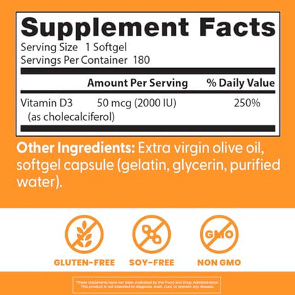 Doctors BEST Vitamin D3 2000 IU – Supports Heart, Bones & Immunity | Non-GMO, Gluten Free, Soy Free