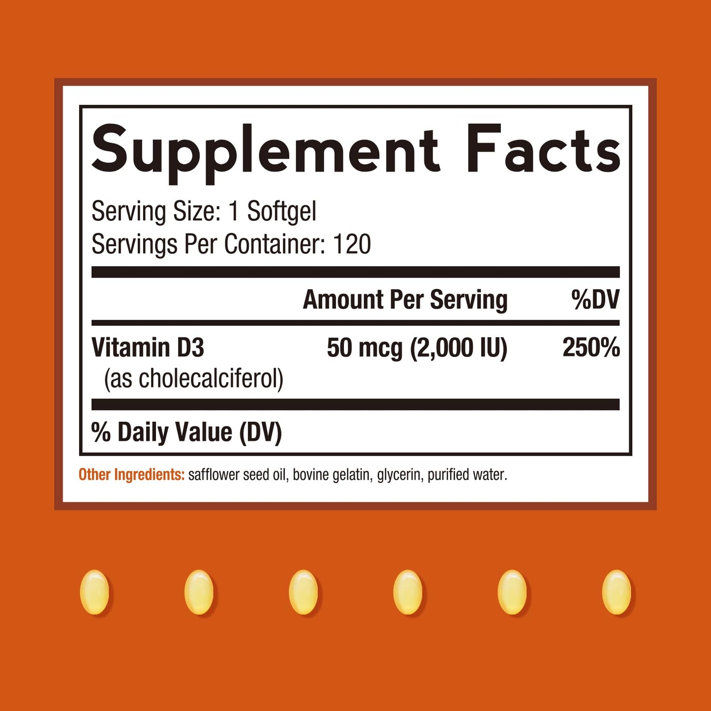 Doctor's Recipes Vitamin D3 2000 IU – 120 Softgels, Non-GMO