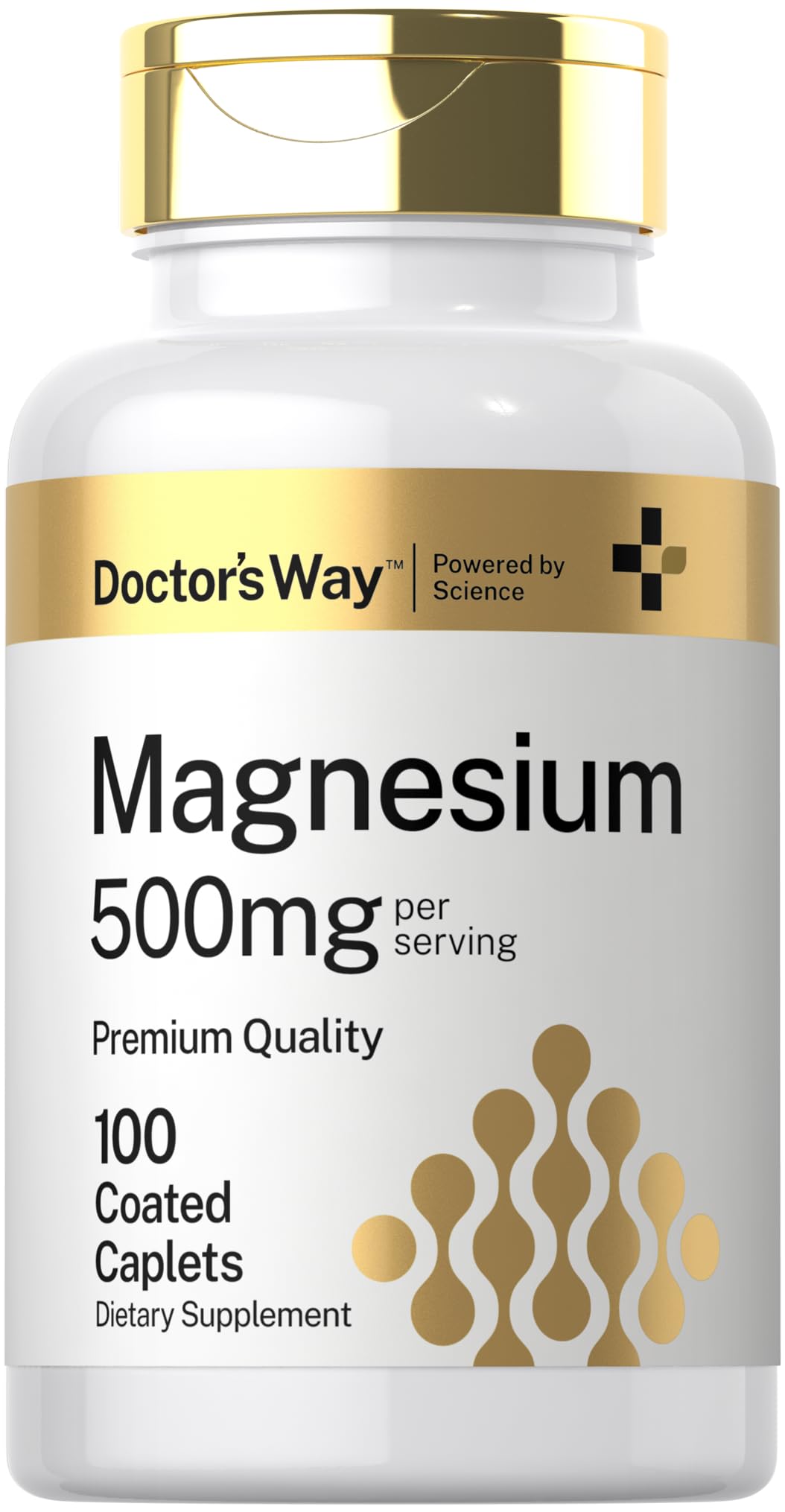 Doctor's Way Magnesium 500mg - 100 Coated Caplets | Magnesium Oxide | Vegetarian, Non-GMO, Gluten Free