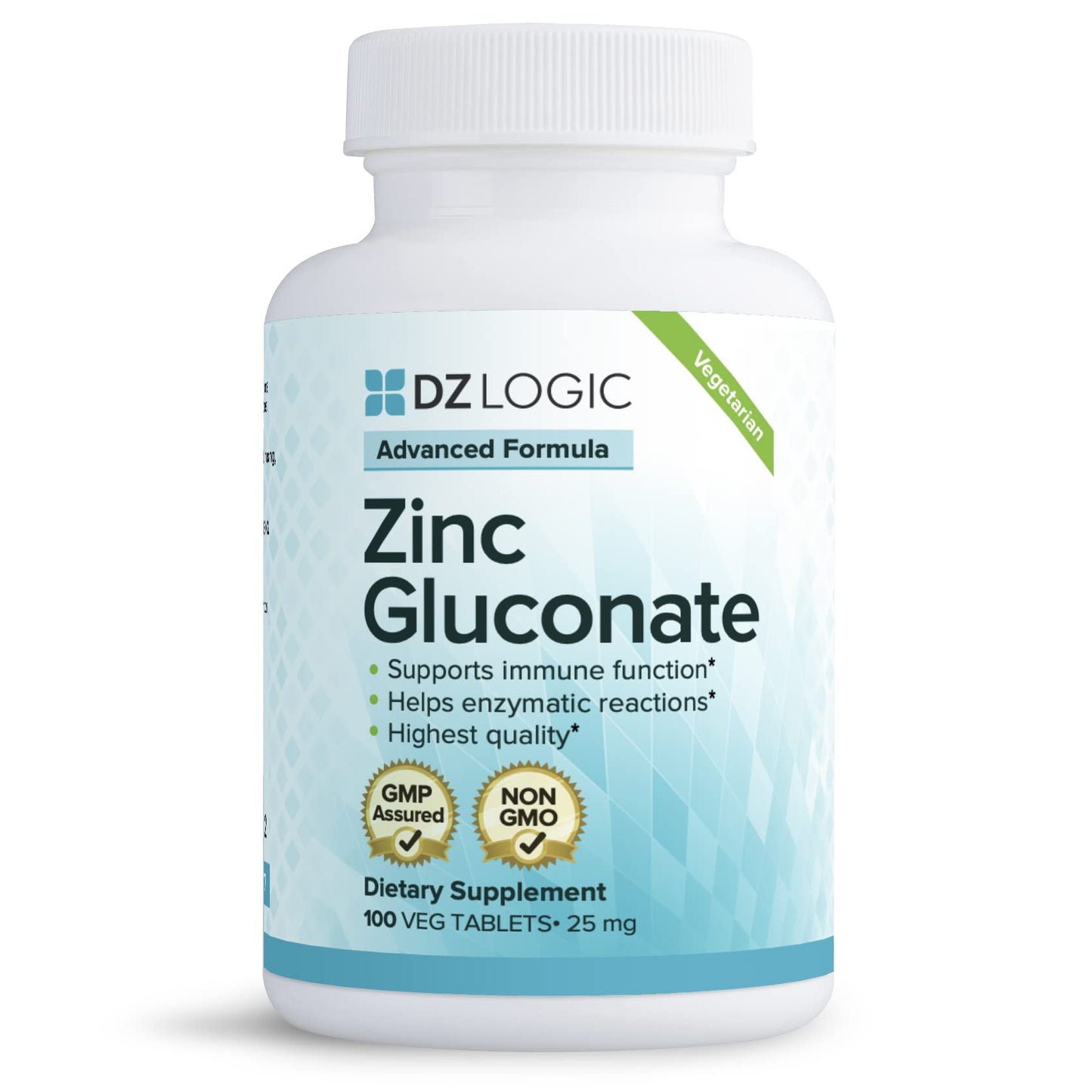 Dr. Dzugan's Advanced Zinc Gluconate Formula – 100 Tablets 25mg | Non-GMO, GMP Certified, Gluten Free, Vegetarian | Immune Function