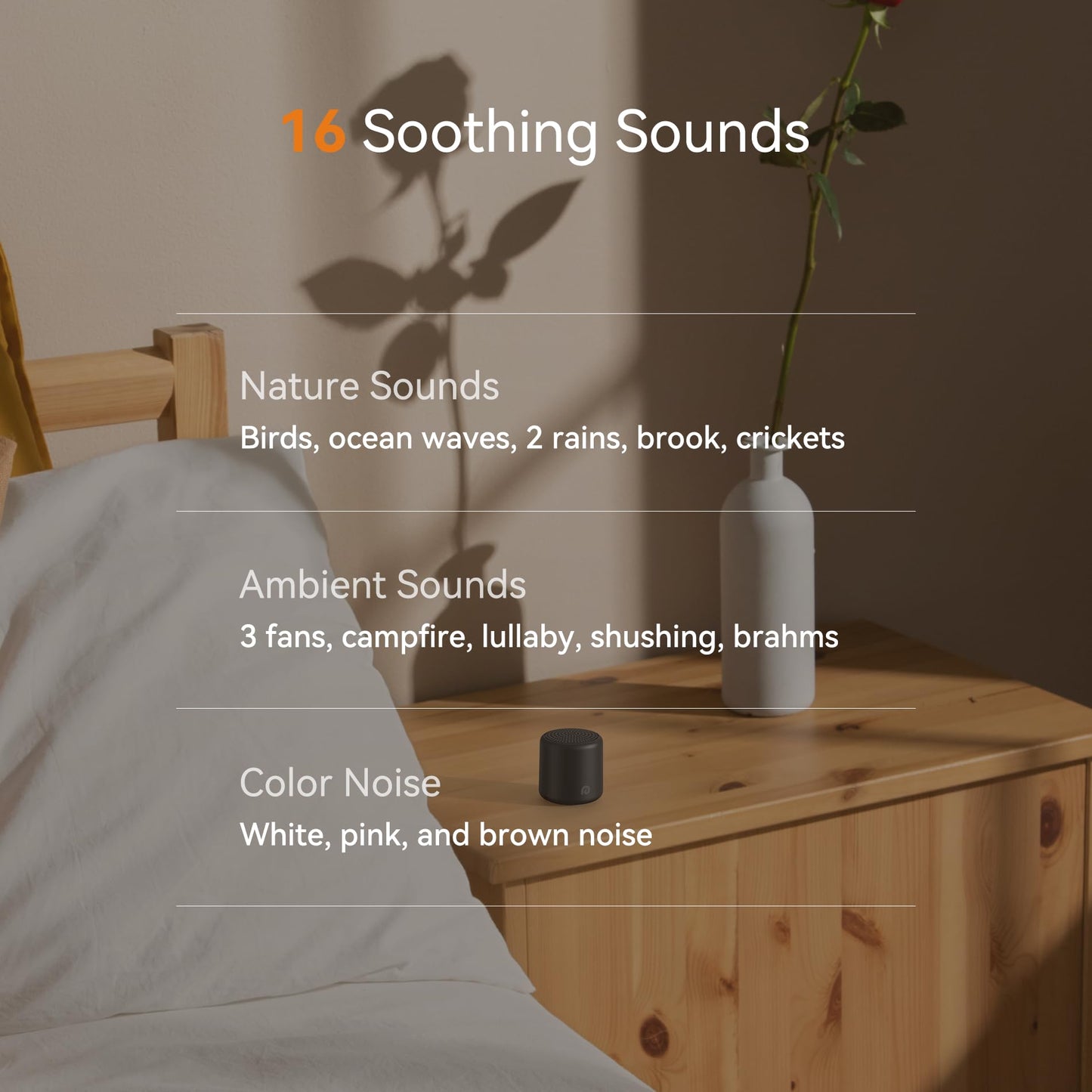 Dreamegg Travel Sound Machine — Ultra-Portable Sleep Aid with 16 Nature Sounds