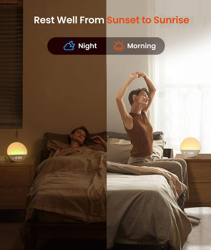 Dreamegg Sunrise 1 – Sunrise Alarm Clock, 29 Sounds, Dimmable Night Light, Customizable Sleep Routines | Blue