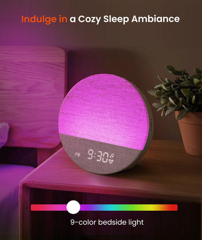 Dreamegg Sunrise 1 – Sunrise Alarm Clock, 29 Sounds, Dimmable Night Light, Customizable Sleep Routines | Blue
