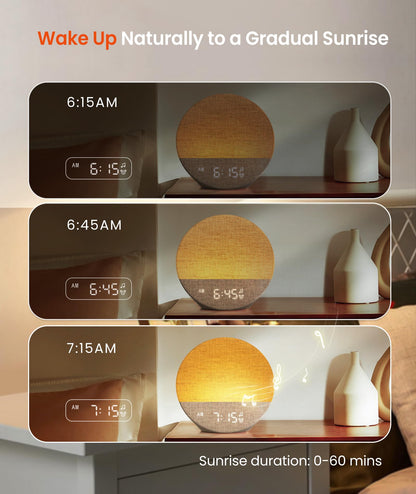 Dreamegg Sunrise 1 – Sunrise Alarm Clock, 29 Sounds, Dimmable Night Light, Customizable Sleep Routines | Blue