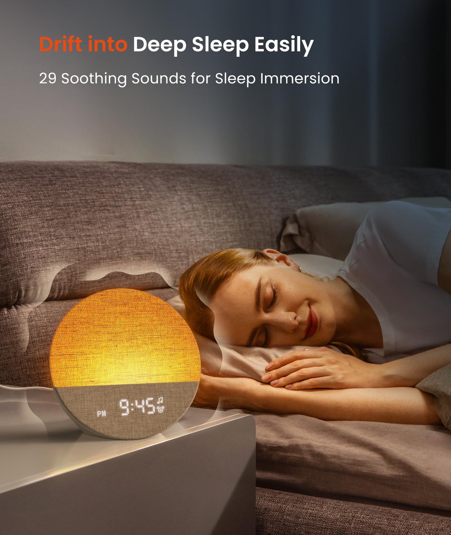 Dreamegg Sunrise 1 – Sunrise Alarm Clock, 29 Sounds, Dimmable Night Light, Customizable Sleep Routines | Blue