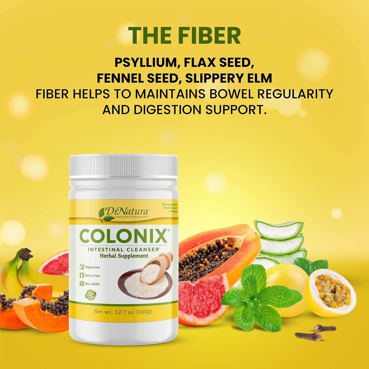DrNatura Colonix 3-Part Colon Cleanse Kit — 30-Day Digestive Support with Psyllium Husk, Herbal Capsules & Tea