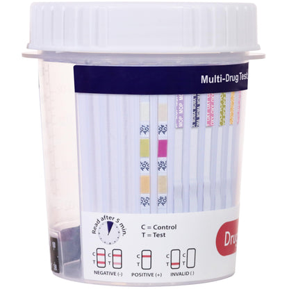 DrugTect 25-Pack 14-Panel Drug Test Cup with Fentanyl | CLIA-Waived Urine Test Kit