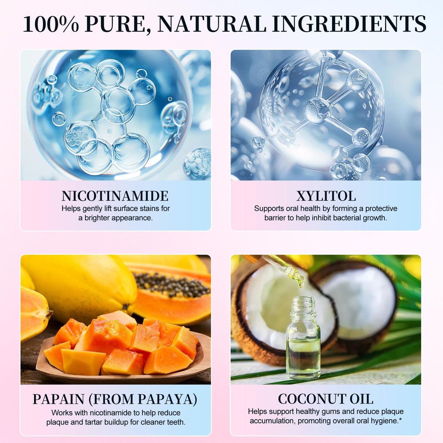 Niacinamide Whitening Toothpaste 2 Pack – Enamel Safe, Fresh Mint & Peach