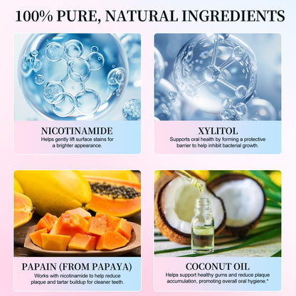 Niacinamide Whitening Toothpaste 2 Pack – Enamel Safe, Fresh Mint & Peach