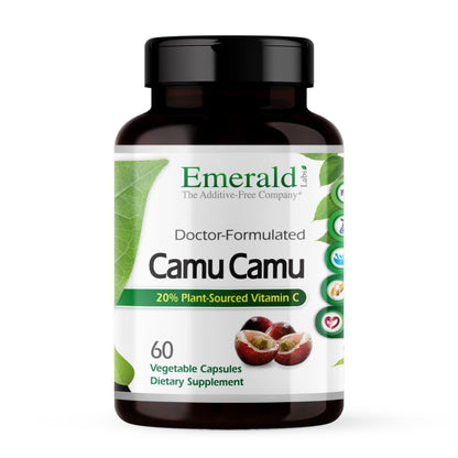 Emerald Labs Camu Camu - Plant-Sourced Vitamin C, Bioflavonoids & B Vitamins | Gluten-Free, Vegan - 60 Vegetable Capsules
