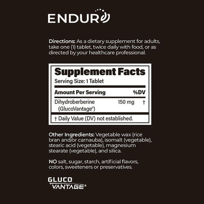Endur Dihydroberberine SR – Blood Sugar & Metabolism Support, 180 Tablets