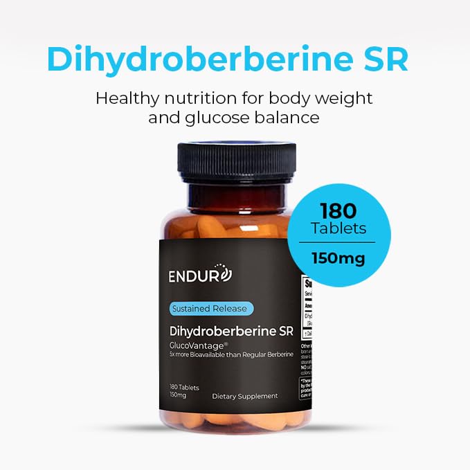 Endur Dihydroberberine SR – Blood Sugar & Metabolism Support, 180 Tablets
