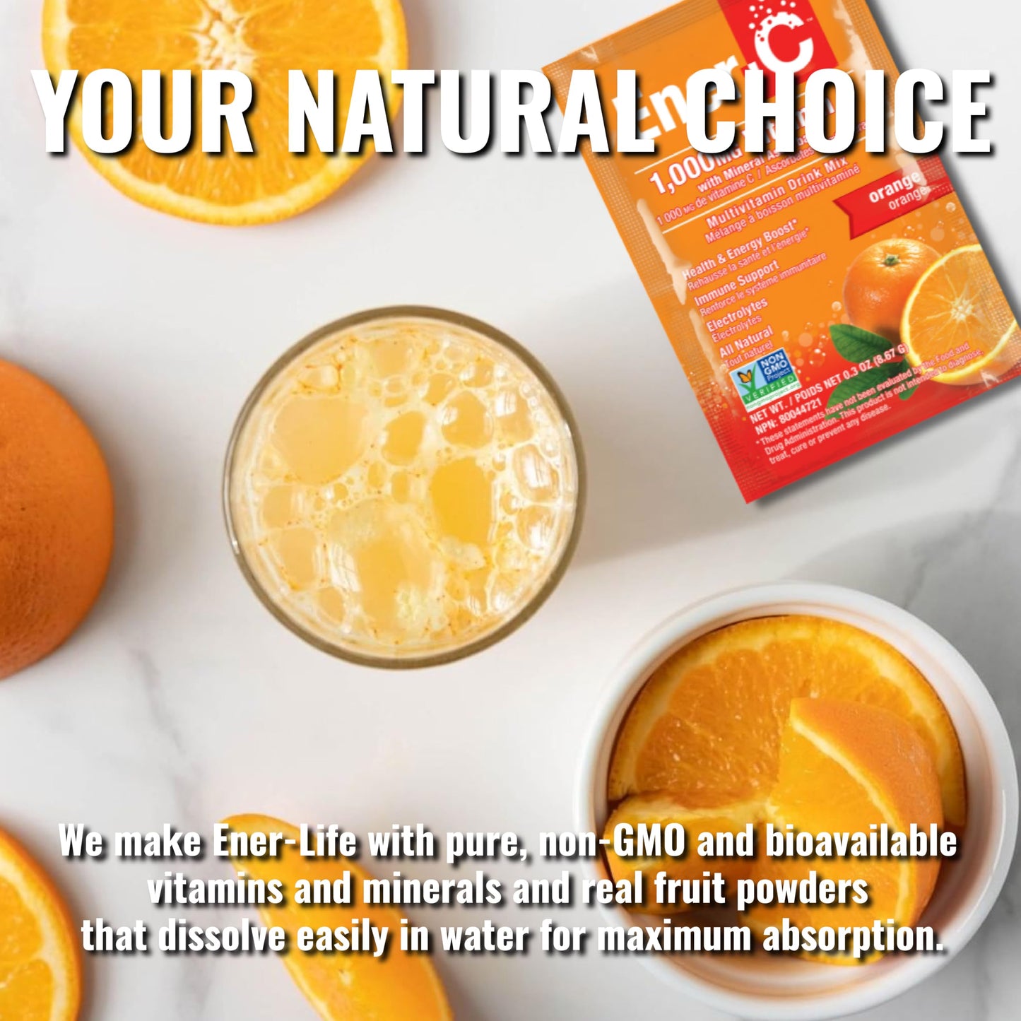 Ener-C Orange Multivitamin Drink Mix – Vitamin C 1000mg, Electrolytes, 30 Count