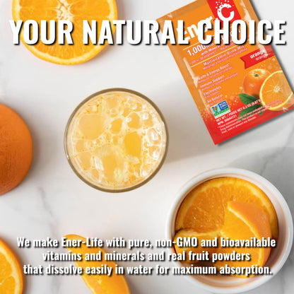 Ener-C Orange Multivitamin Drink Mix – Vitamin C 1000mg, Electrolytes, 30 Count
