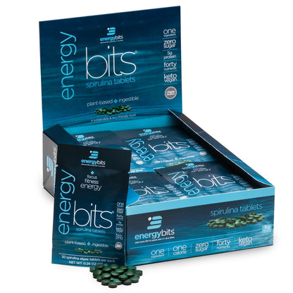 ENERGYBITS Organic Spirulina Tablets – Plant-Based Energy, Focus & Protein | Gluten Free, Vegan, Keto | 900 Tablets
