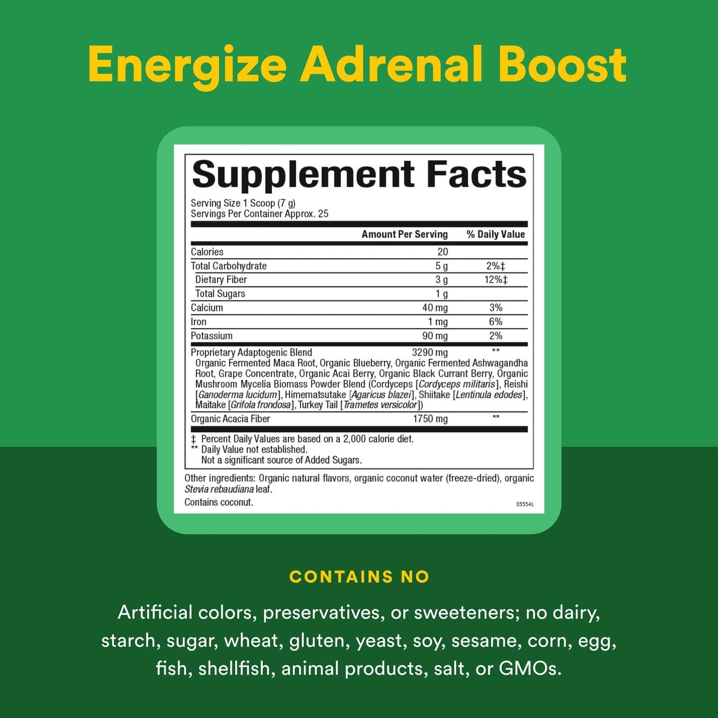 Whole Earth & Sea by Natural Factors — Energize Adrenal Boost with Maca Root & Ashwagandha, 6.2 oz Powder