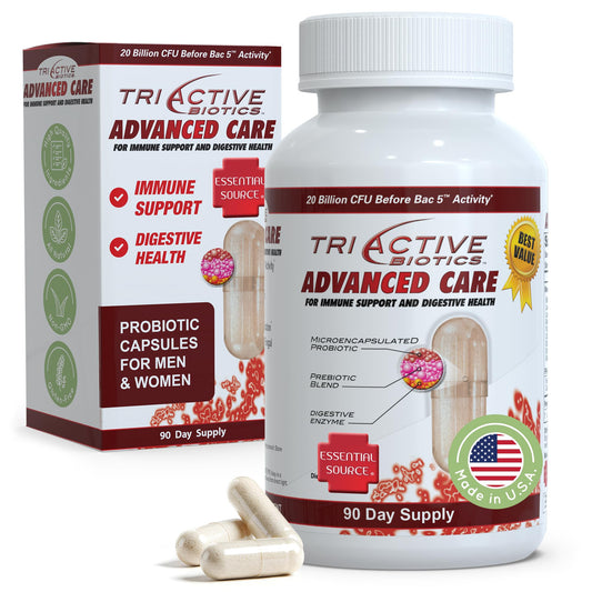 Essential Source TriActive Biotics Advanced Care - 20 Billion CFU Microencapsulated Probiotics, 90 Capsules