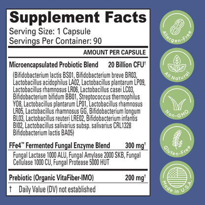 Essential Source TriActive Biotics Advanced Care - 20 Billion CFU Microencapsulated Probiotics, 90 Capsules