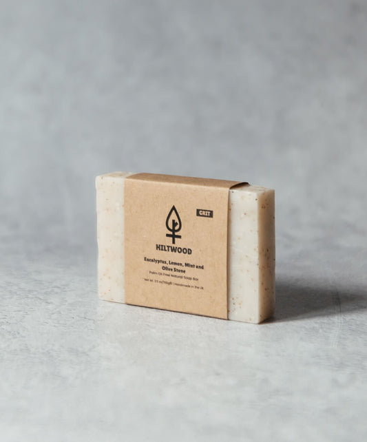 Eucalyptus Lemon Mint and Olive Stone Natural Soap Bar (With Grit) - HealVia LimitedHealVia LimitedEucalyptus Lemon Mint and Olive Stone Natural Soap Bar (With Grit)