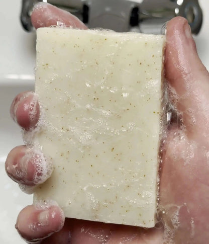 Eucalyptus Lemon Mint and Olive Stone Natural Soap Bar (With Grit) - HealVia LimitedHealVia LimitedEucalyptus Lemon Mint and Olive Stone Natural Soap Bar (With Grit)