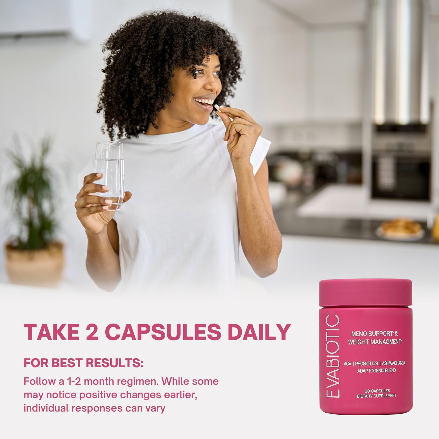 Complete Menopause Vitamins by EVABIOTIC – Vegan, Non-GMO Formula for Hot Flashes, Weight Management & Mood Support