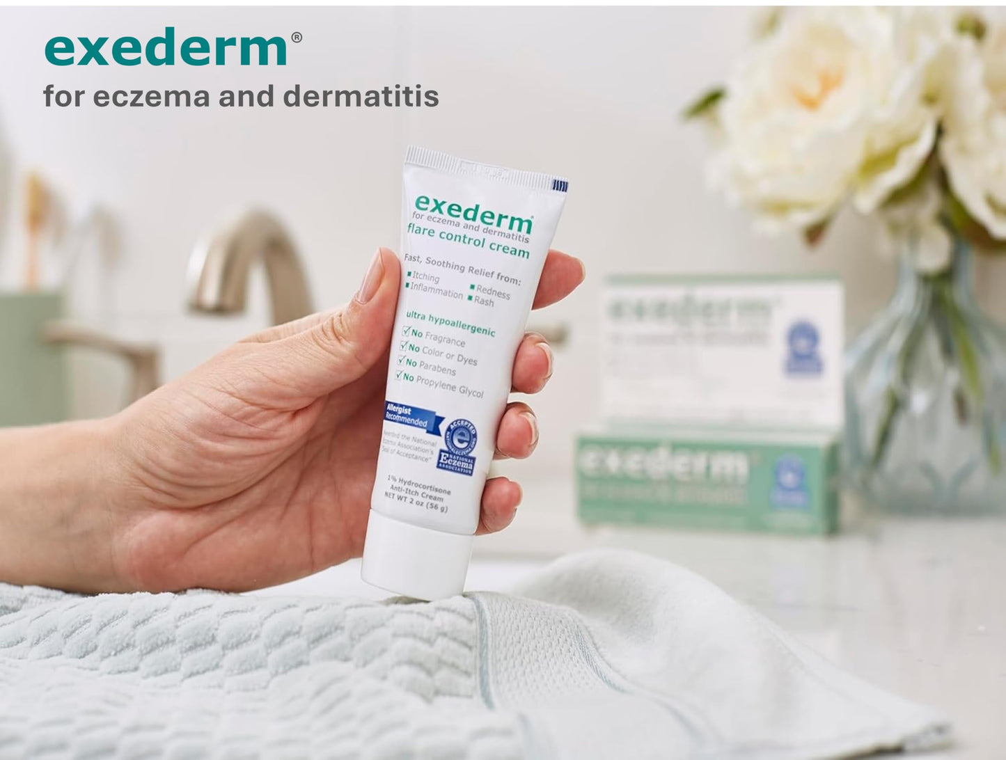 Exederm Flare Control Cream for Eczema & Dermatitis, 2oz
