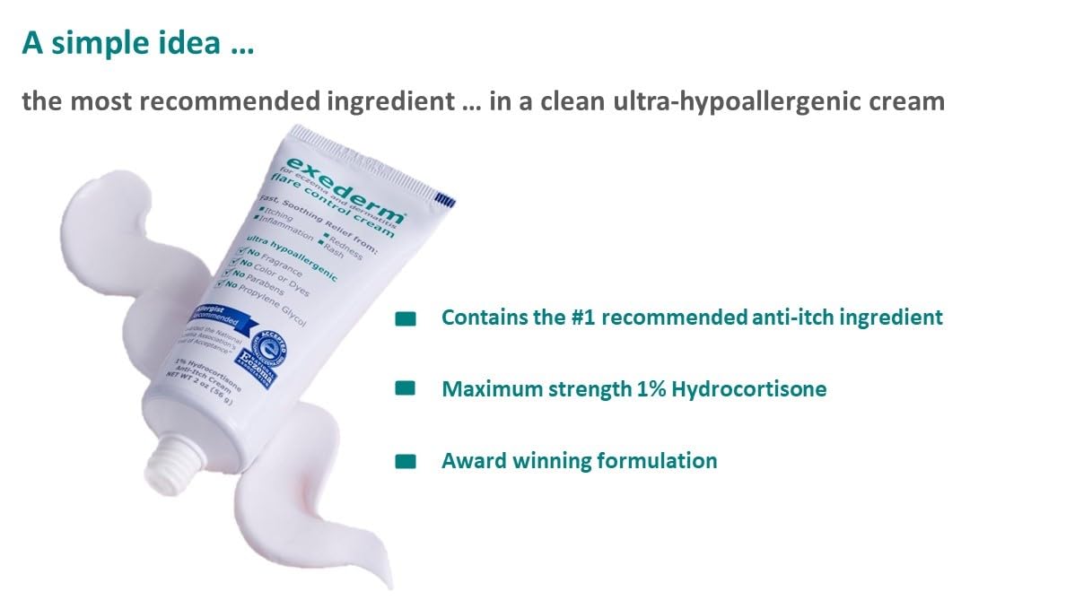 Exederm Flare Control Cream for Eczema & Dermatitis, 2oz