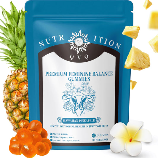 Caramelle Gommose Biologiche Natural Sourcing Premium Feminine Balance – Salute della Donna, Ananas, Vegane, Senza Glutine | 60 Prebiotici