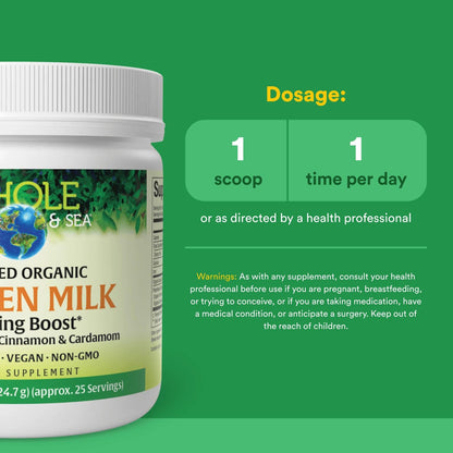 Whole Earth & Sea Golden Milk Soothing Boost: Turmeric & Ginger 4.4 oz Powder