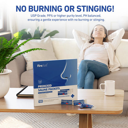 FireAnt 100 Saline Packets & 12 Reusable Saline Pods Refills Set for Navage Nasal Care